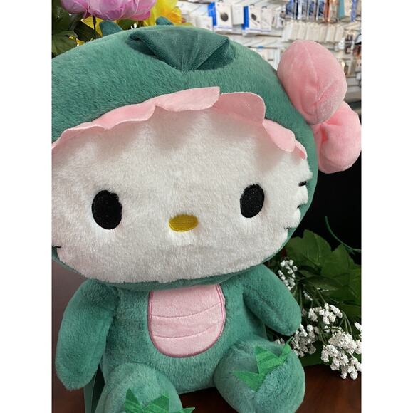 Sanrio Hello Kitty In Dino Costume Plush Backpack 2023 Approx. 15”X12" - Picture 4 of 10